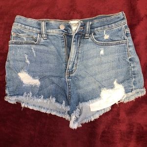 PINK distressed high waisted short shorts